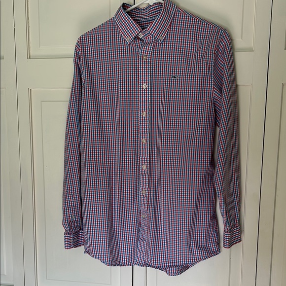Vineyard Vines Other - Vineyard Vines Kids XL (18) Red and Blue Plaid Button-Down Shirt